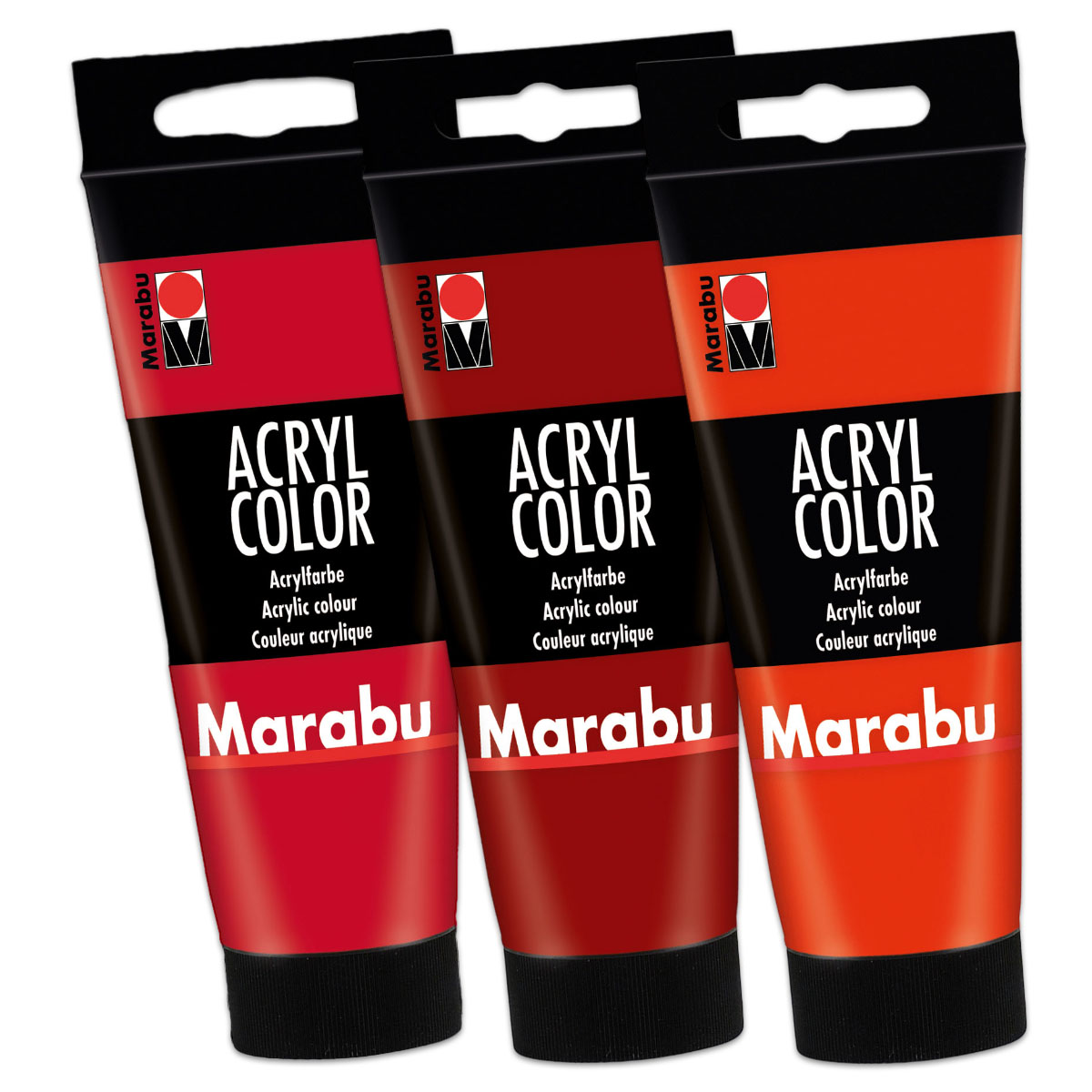 3x Marabu Acrylfarbe Acryl Color je 100ml Flasche (1x zi...