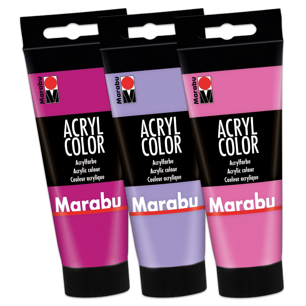 3x Marabu Acrylfarbe Acryl Color je 100ml Flasche (1x ma...