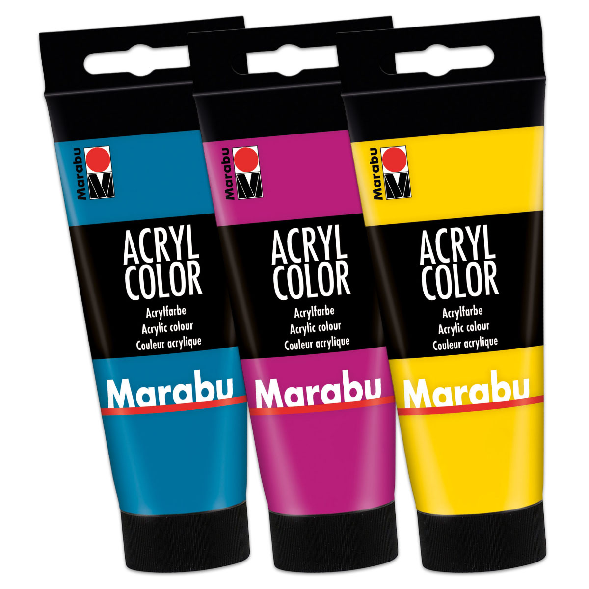 3x Marabu Acrylfarbe Acryl Color je 100ml Flasche (1x ma...
