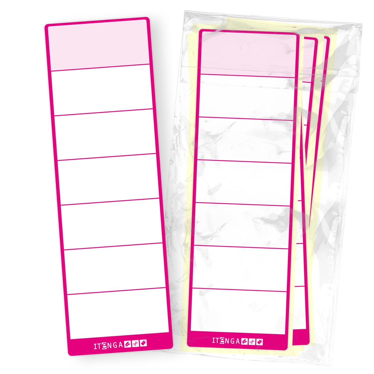 itenga 50x Ordneretikett Pink R�ckenetikett zum Aufklebe...