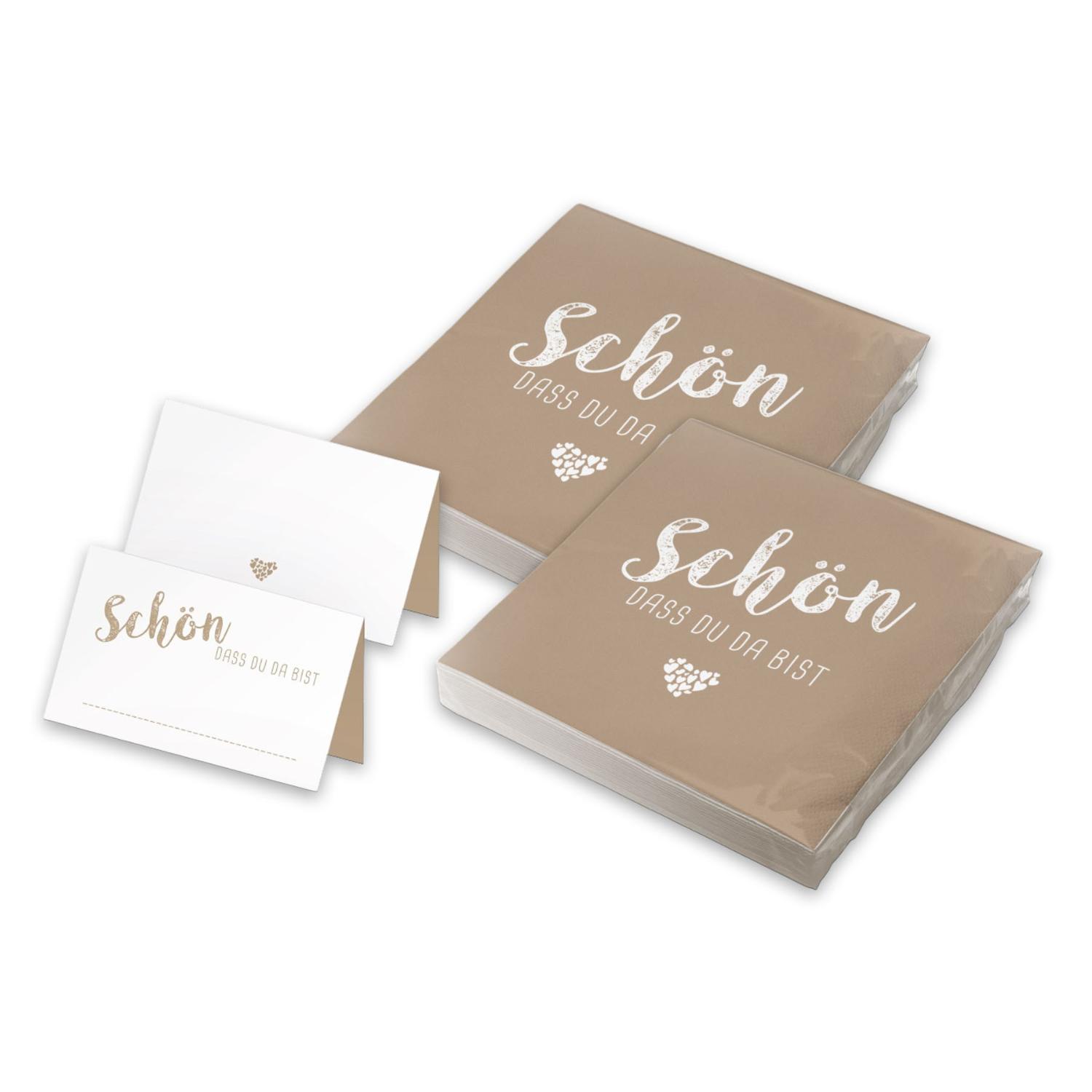 itenga 40x Servietten mit 48x Tischkarten Set - Sch�n da...