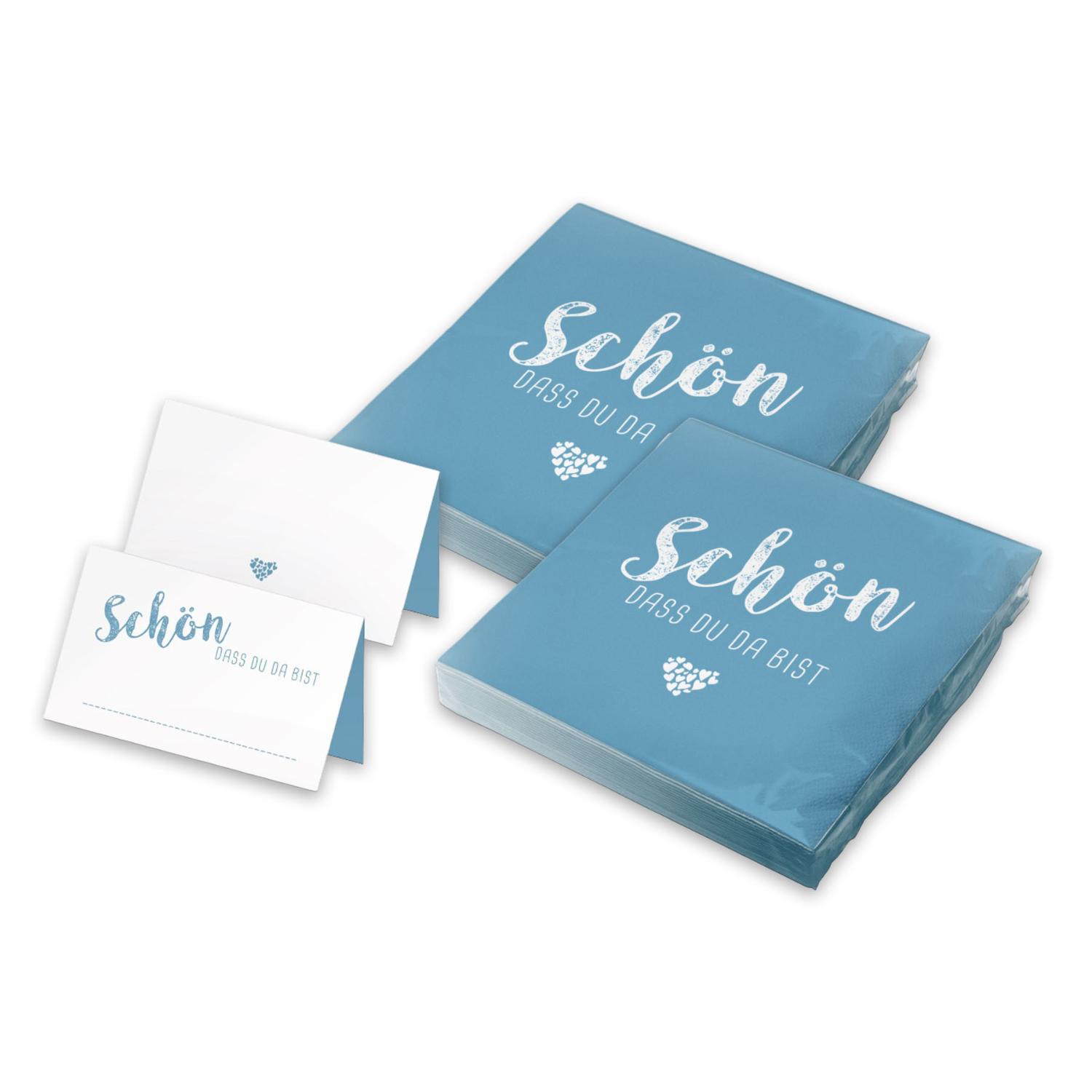 itenga 40x Servietten mit 48x Tischkarten Set - Sch�n da...