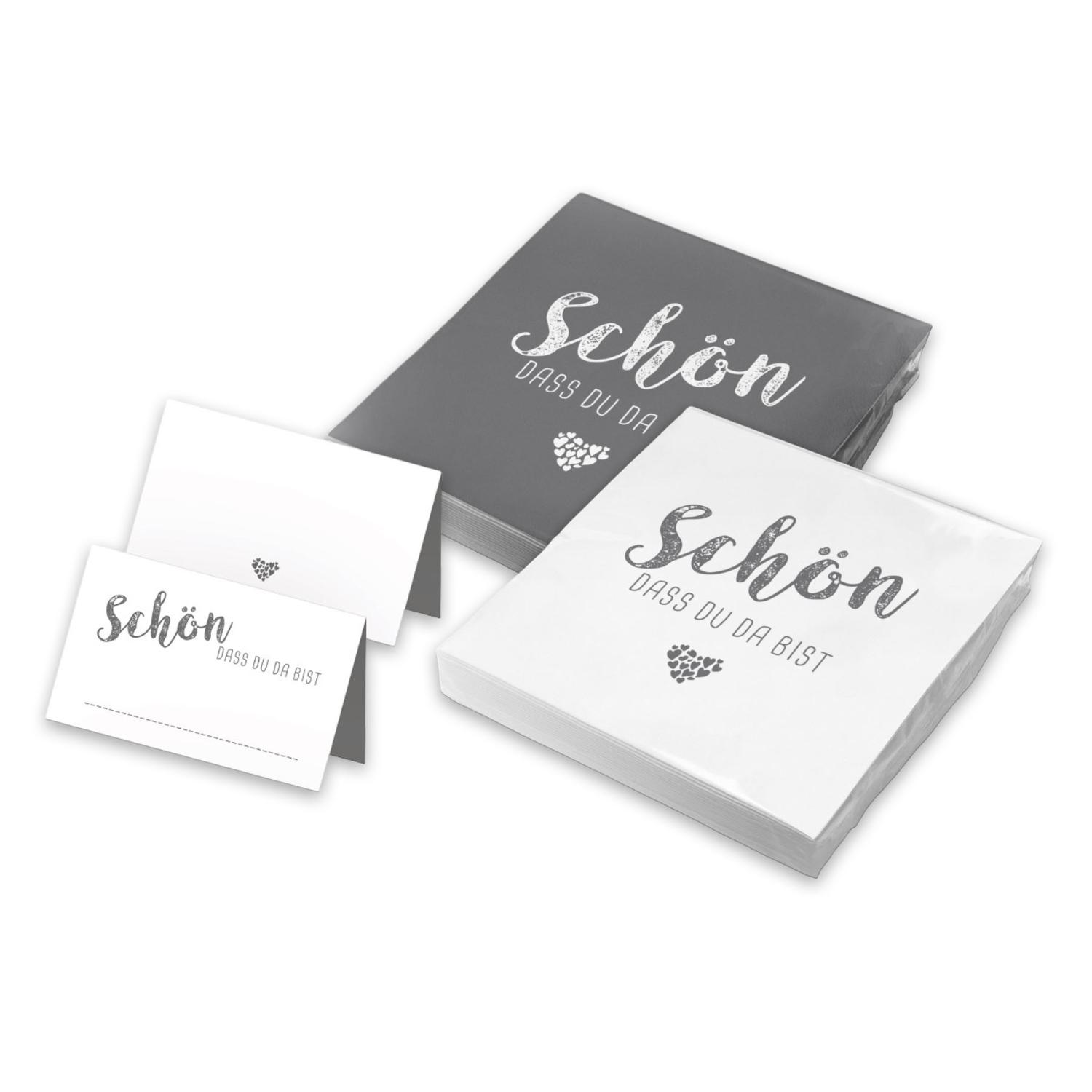 itenga 40x Servietten mit 48x Tischkarten Set - Sch�n da...