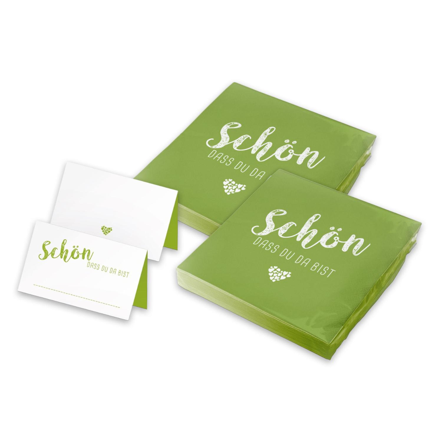 itenga 40x Servietten mit 48x Tischkarten Set - Sch�n da...