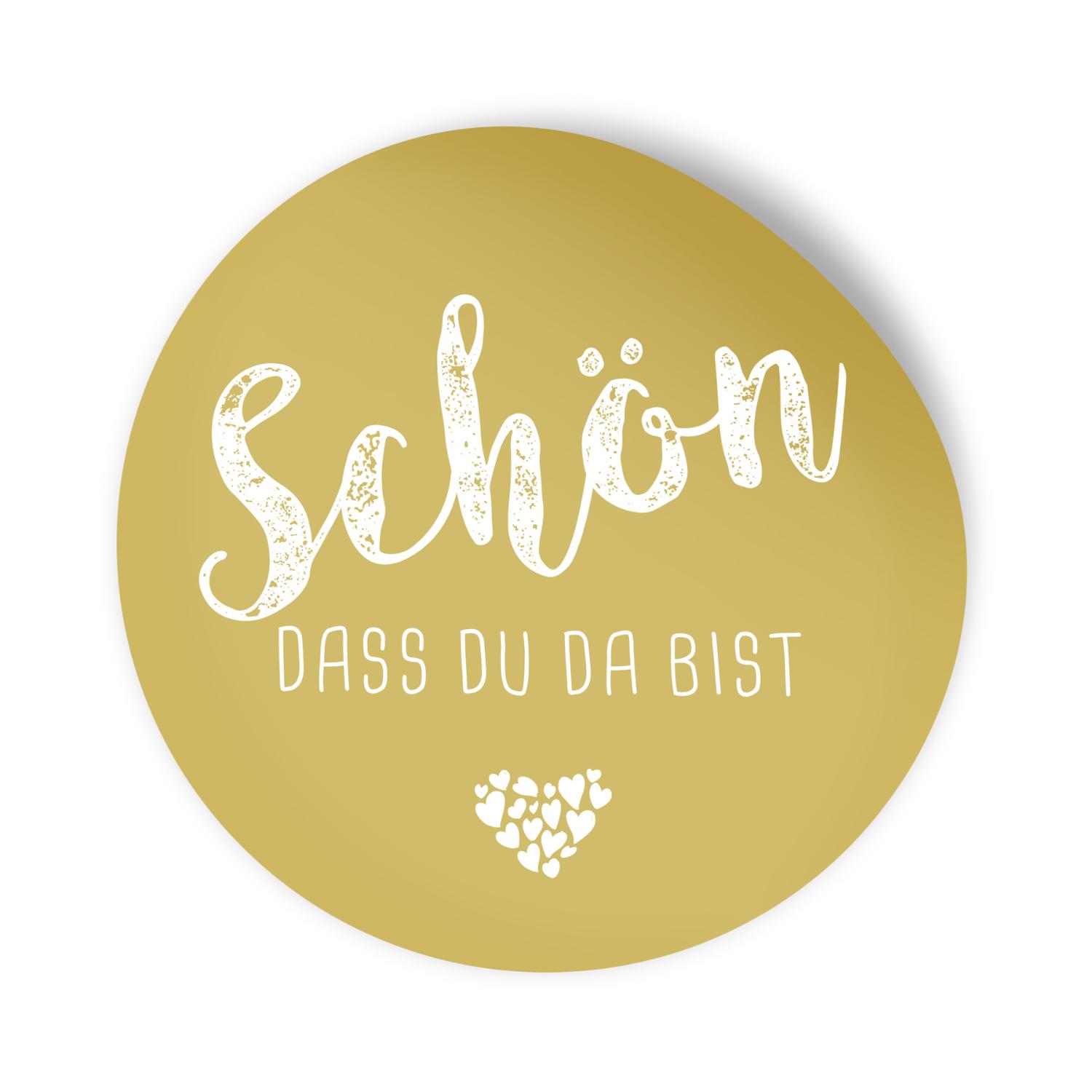 itenga 24x Sticker Aufkleber "Sch�n dass du da bist" cur...