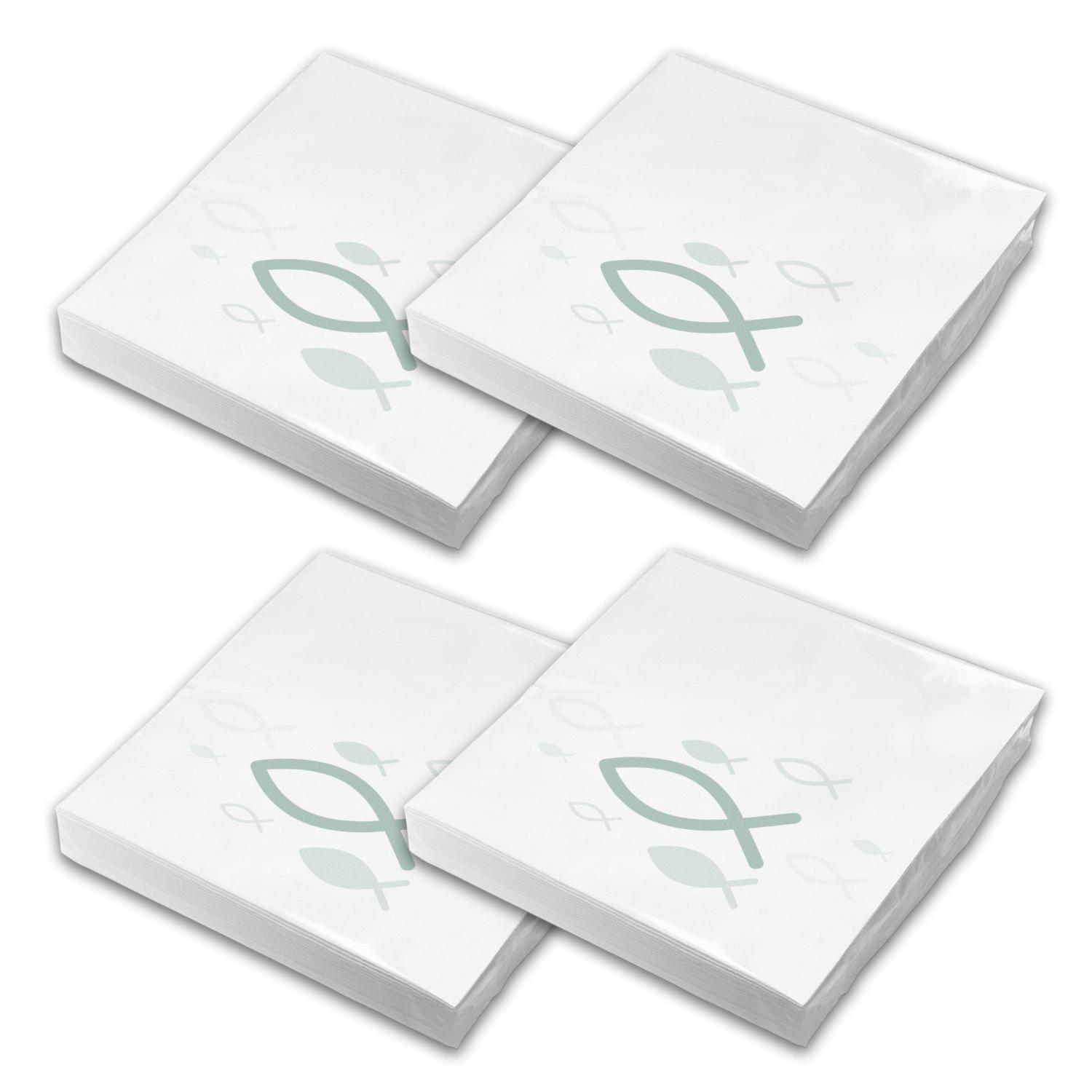 itenga Servietten Fisch WEISS Eukalyptus 30 x 30 cm 3-la...