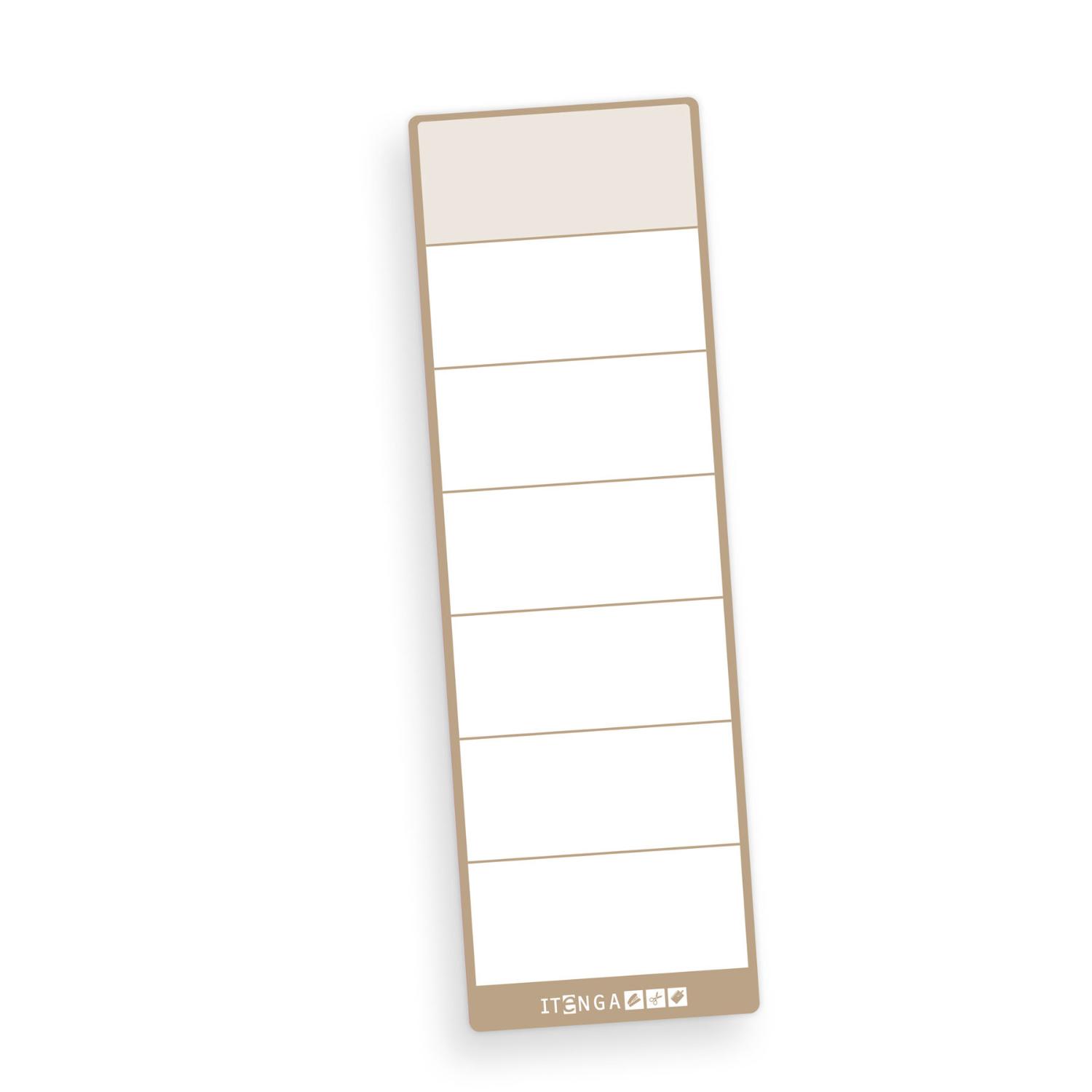 itenga 100x Ordneretikett LATTE MACCHIATO BRAUN R�ckenet...