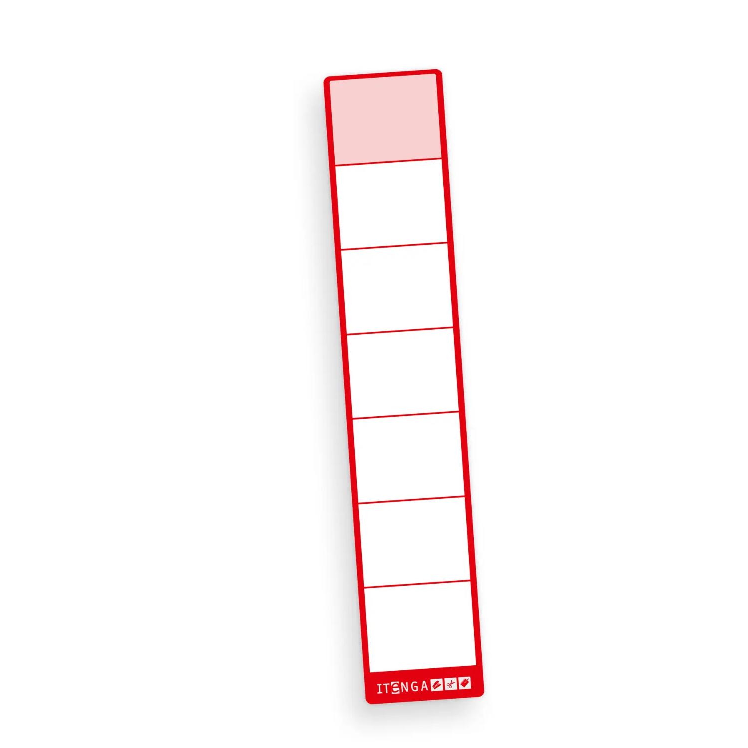itenga 100x Ordneretikett ROT R�ckenetikett schmal zum A...