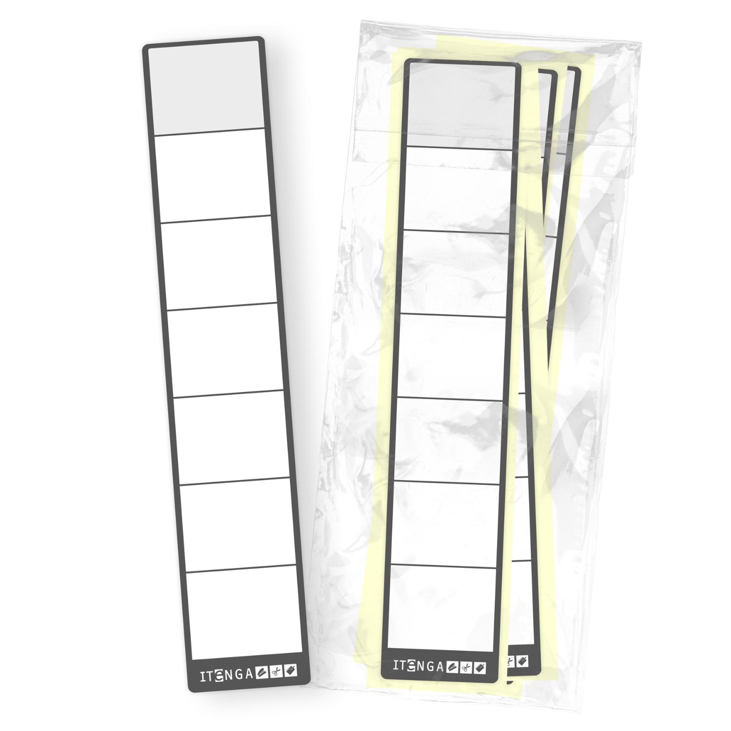 itenga 10x Ordneretikett dunkelgrau schmal zum Aufkleben...