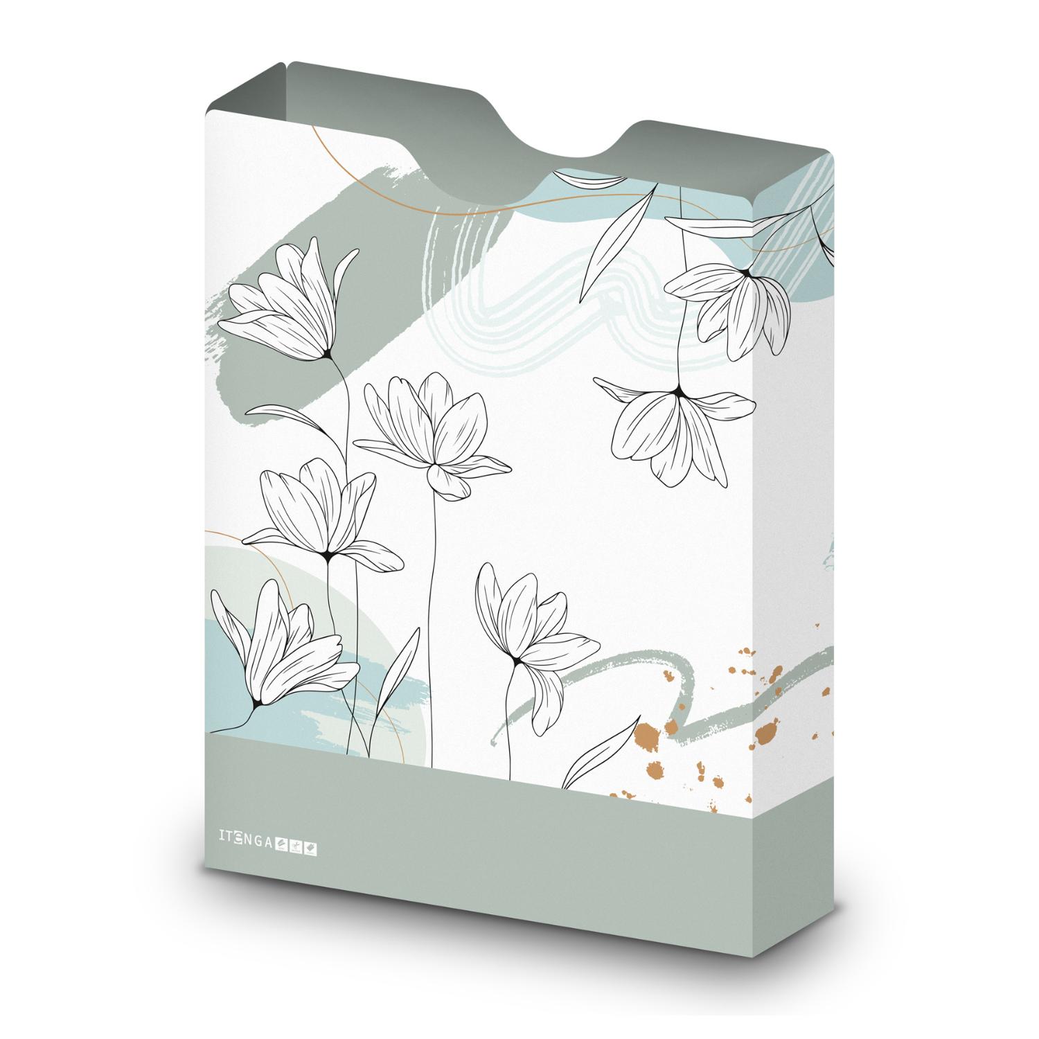itenga Heftbox DIN A4 Hochformat aus PP Motiv Blumenmoti...