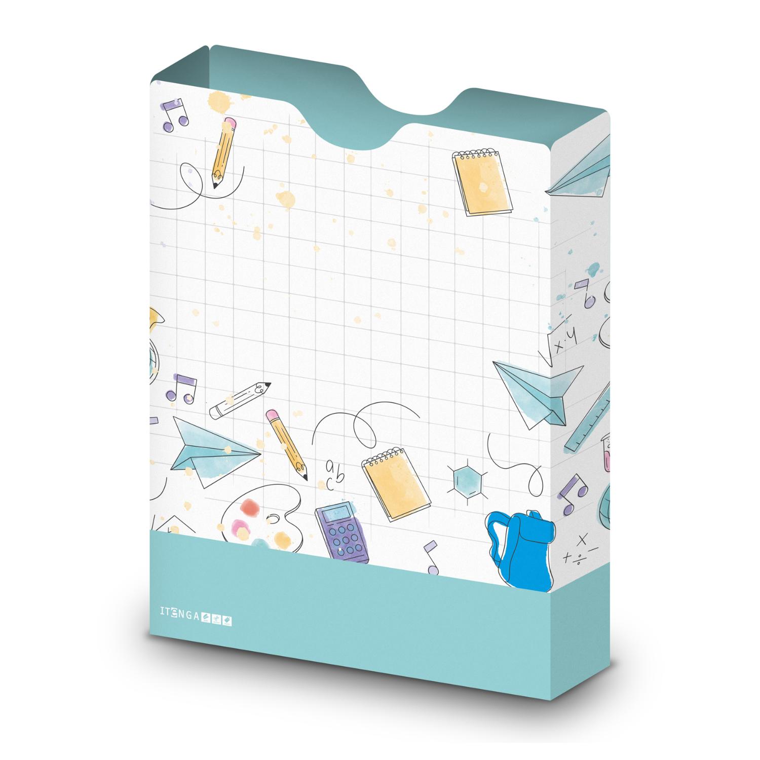 itenga Heftbox DIN A4 Hochformat aus PP Motiv Doodles