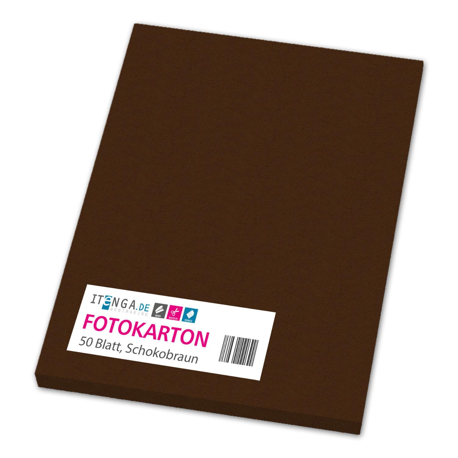 itenga Fotokarton A4 SCHOKOBRAUN 50 Blatt 300 g/qm