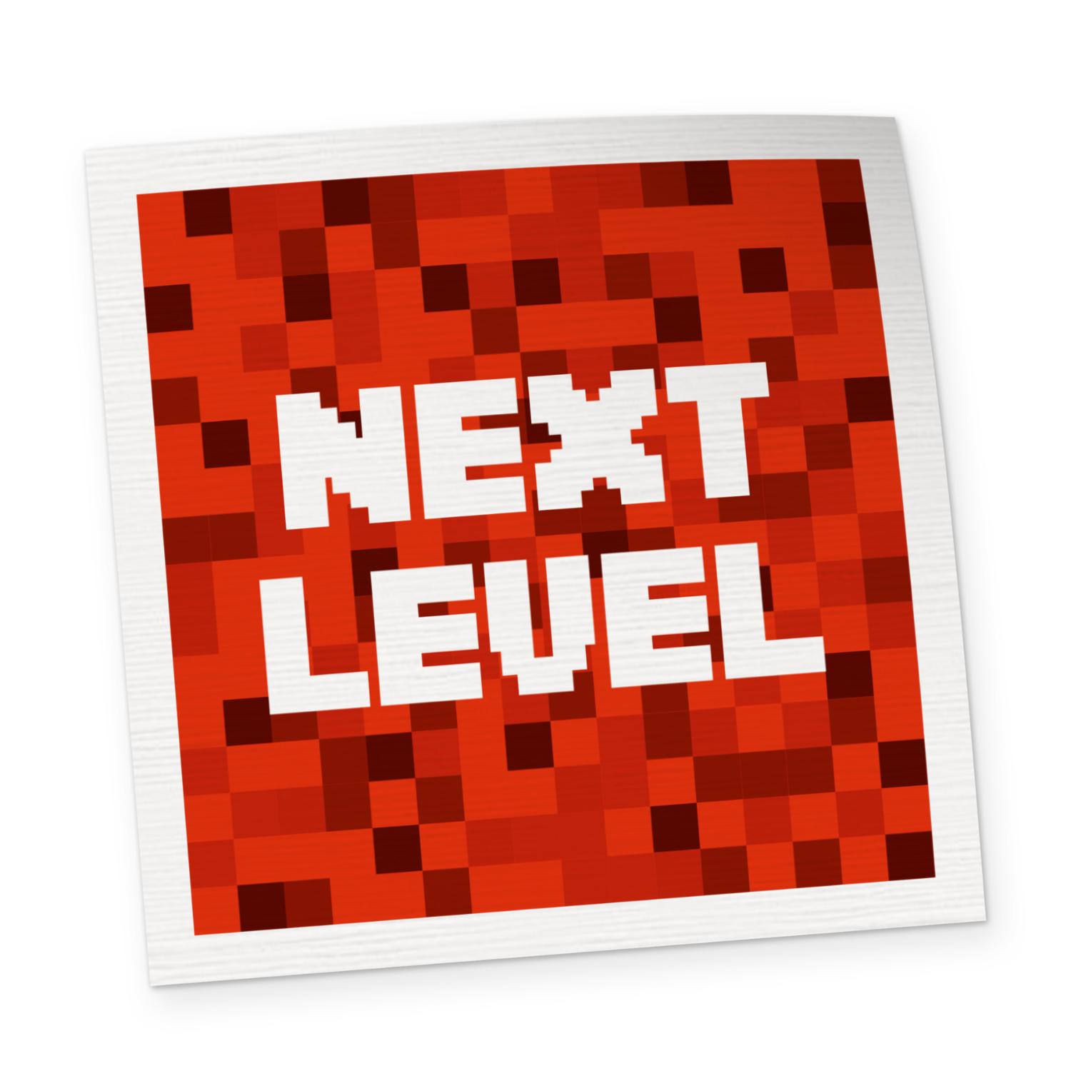 itenga Aufkleber 10x NEXT LEVEL rot wei� quadratisch 8 x...