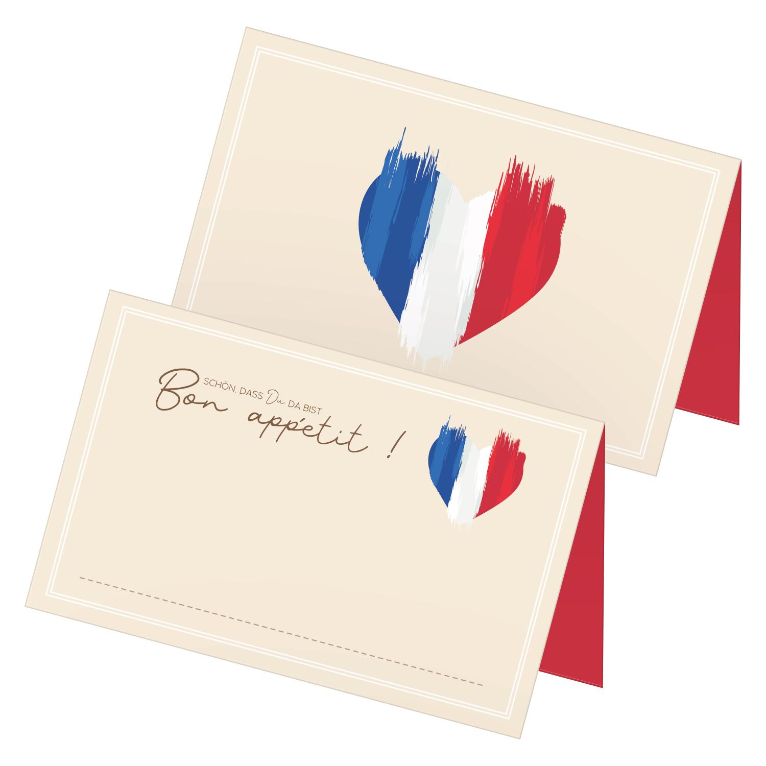 itenga 48x Tischkarten Platzkarten FRANKREICH | Motiv mi...