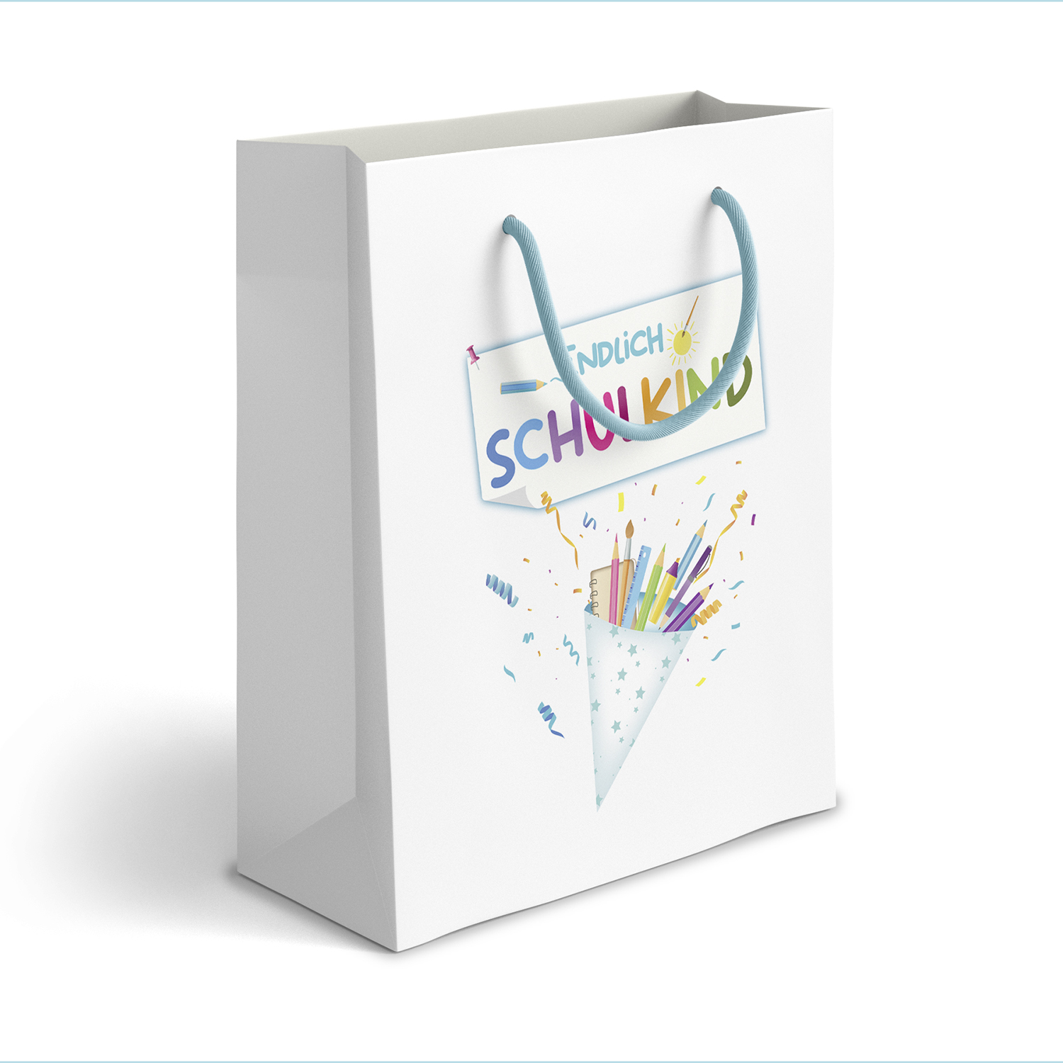 itenga Geschenkt�te mit Kordel - Endlich Schulkind WEISS...
