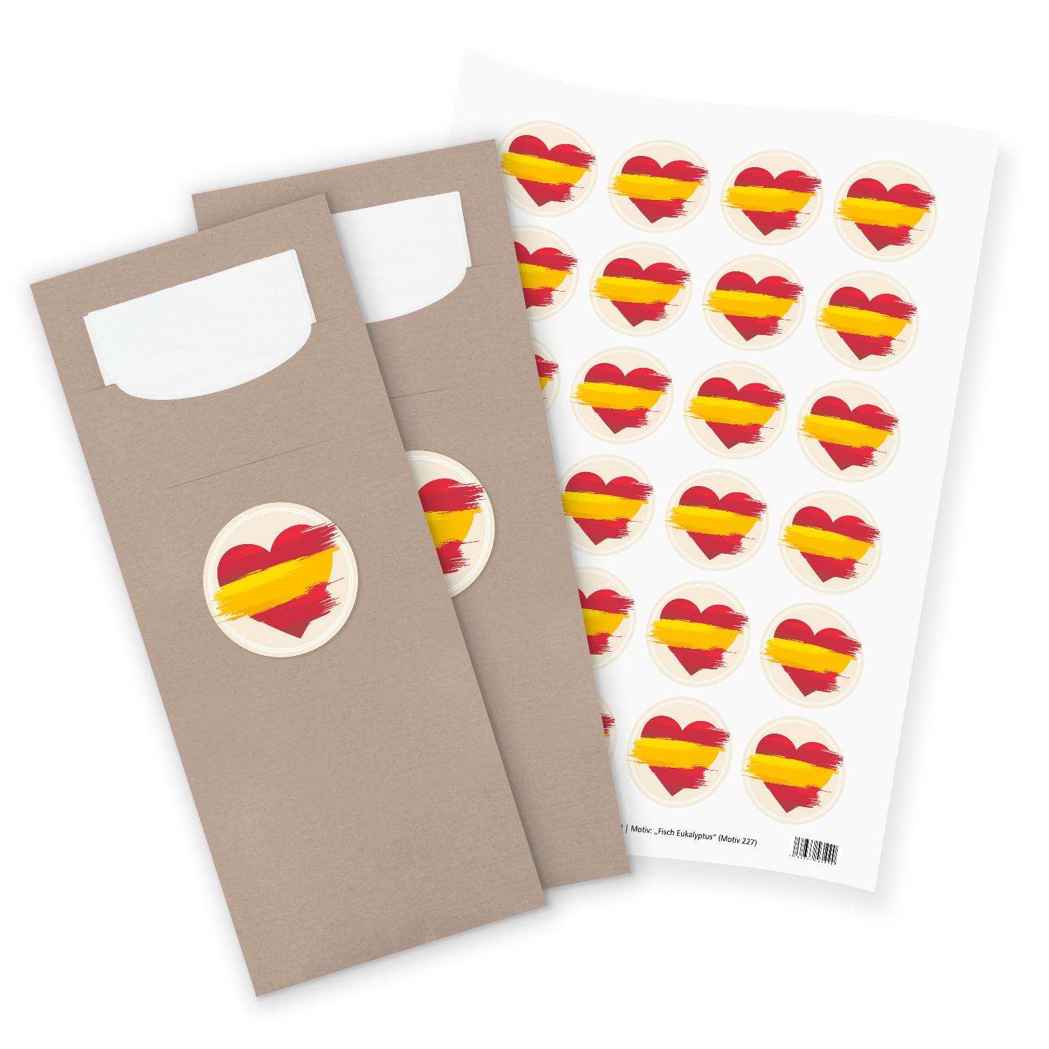 itenga 24x Bestecktaschen + Sticker Flagge Spanien