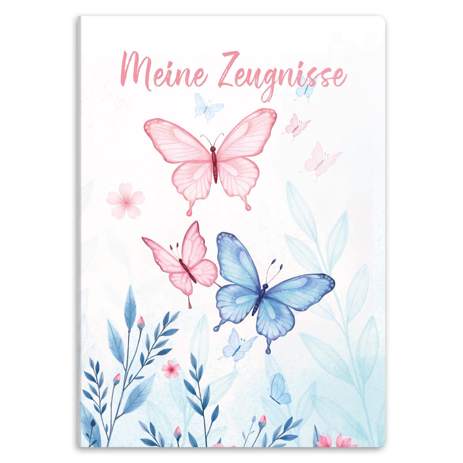 itenga Zeugnismappe A4 Kunststoff Sichtbuch Motiv Schmet...