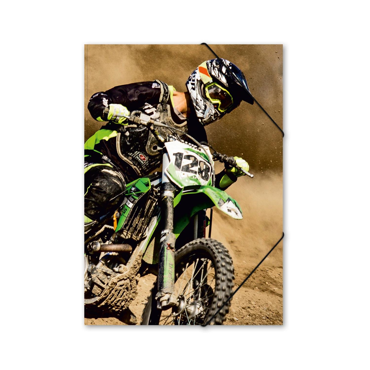 ITENGA Gummizugmappe Sammelmappe A4 PP Motiv MOTOCROSS