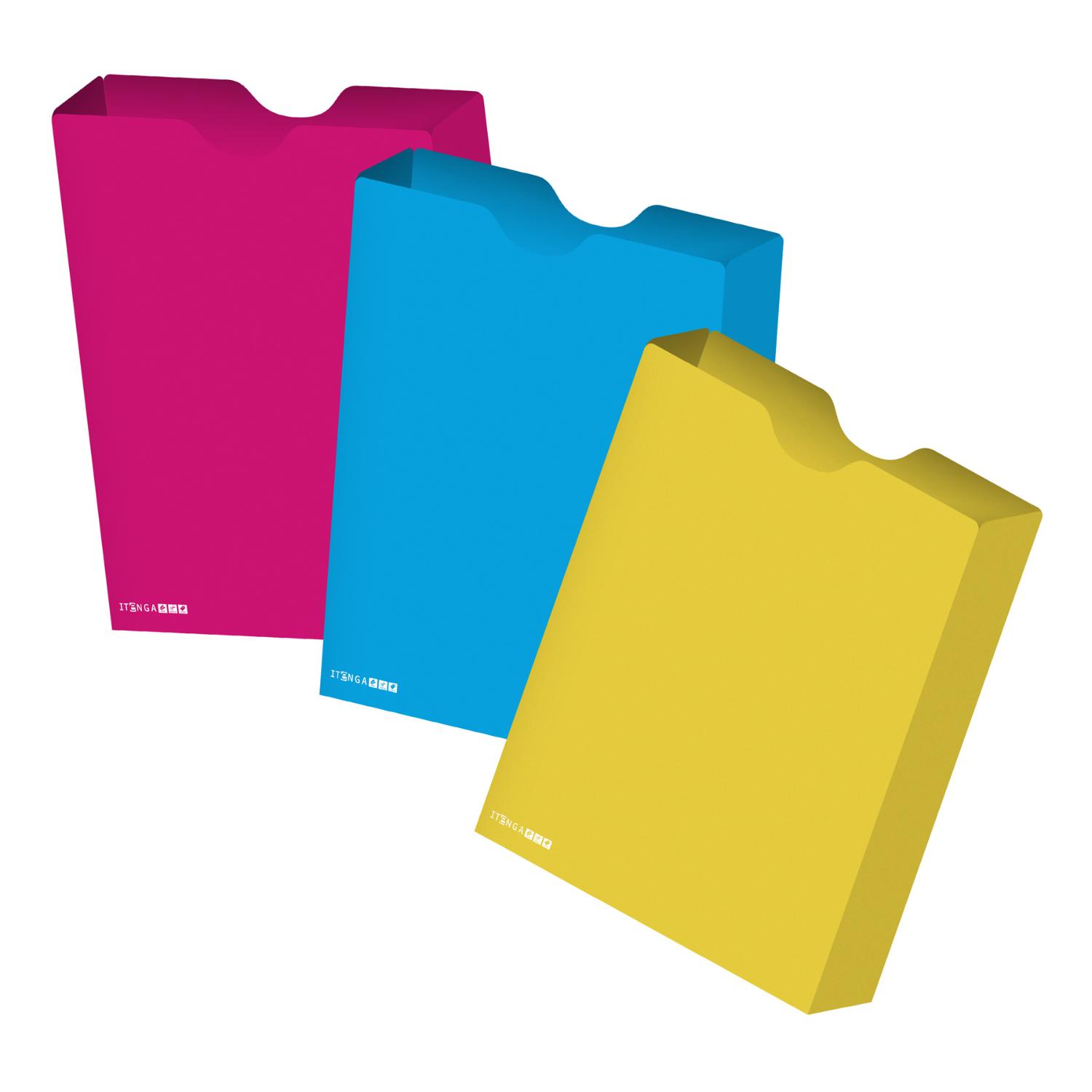itenga Heftbox DIN A4 Hochformat aus PP cyanblau pink ge...