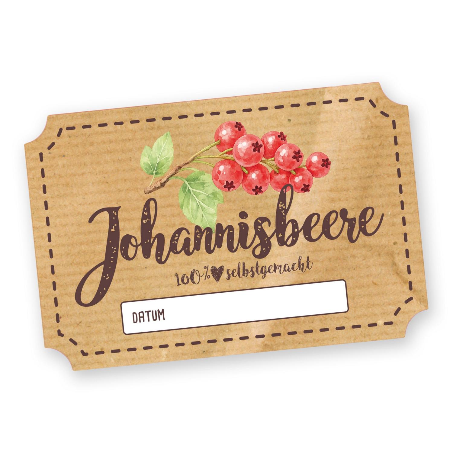 Itenga 50 x Marmeladenetikett rechteckig 6x4cm Johannisb...