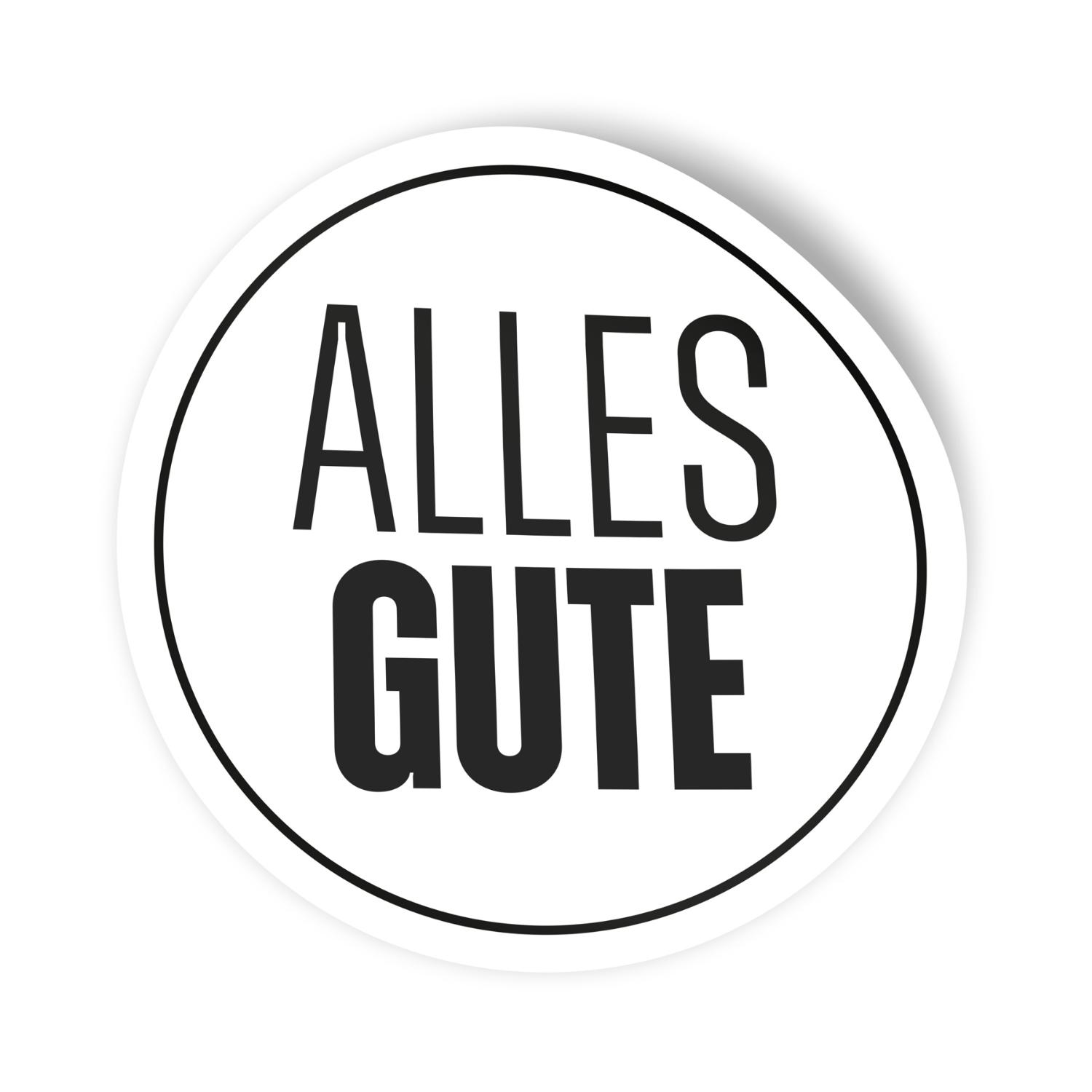 itenga 10x Aufkleber Sticker "Alles Gute! rund 14cm - weiss