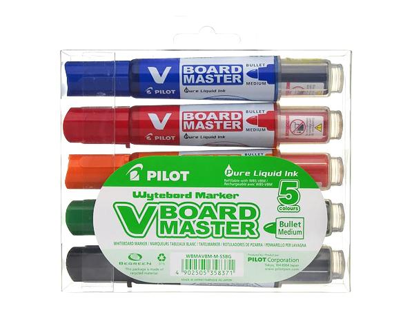 PILOT Whiteboard-Marker V BOARD MASTER, Rundspitze, 5er ...