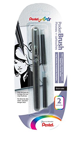 PentelArts Brush Pen Pinselstift inkl. 2 Nachfll-Patronen