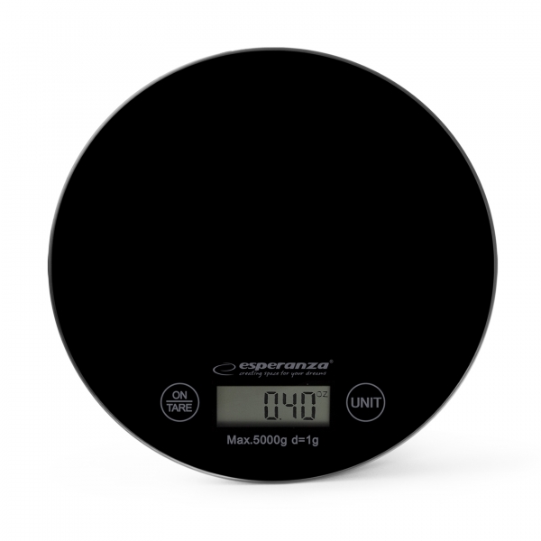 Esperanza EKS003K MANGO K�chenwaage aus Glas rund schwarz