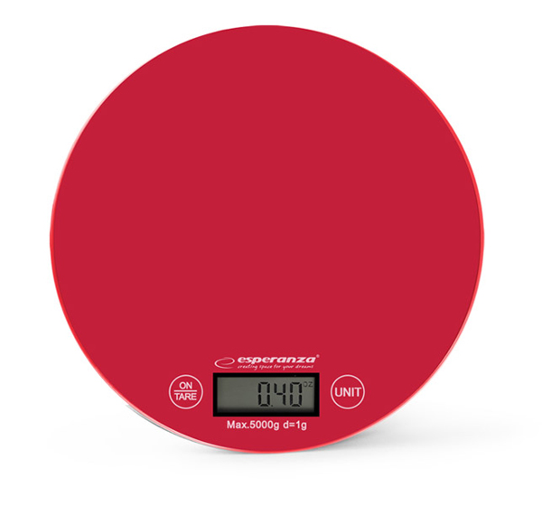 Esperanza EKS003R MANGO K�chenwaage aus Glas rund rot