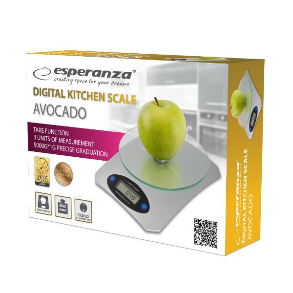 Esperanza EKS006 AVOCADO K�chenwaage mit Glasplatte