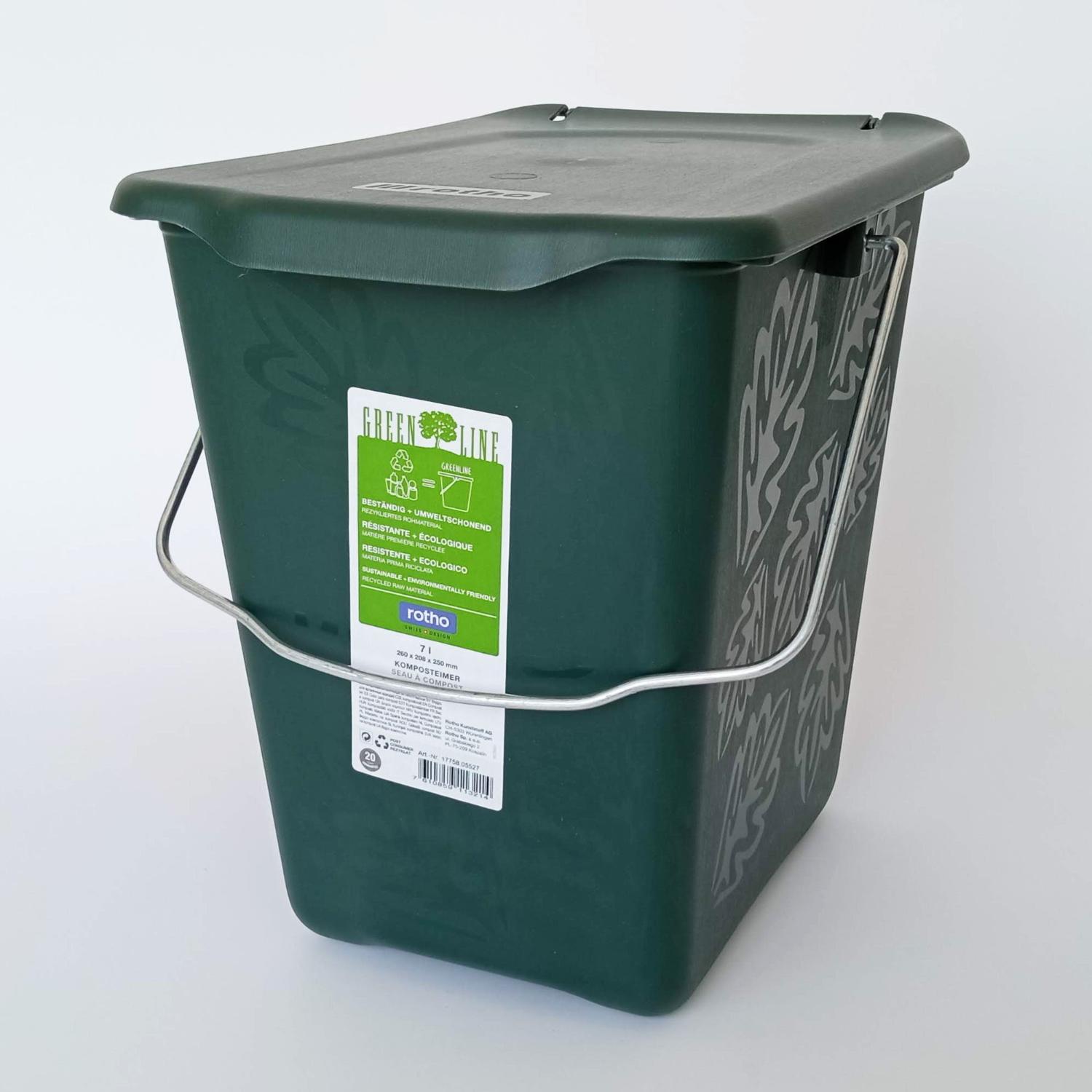 Rotho Komposteimer GREENLINE 7l DUNKELGR�N