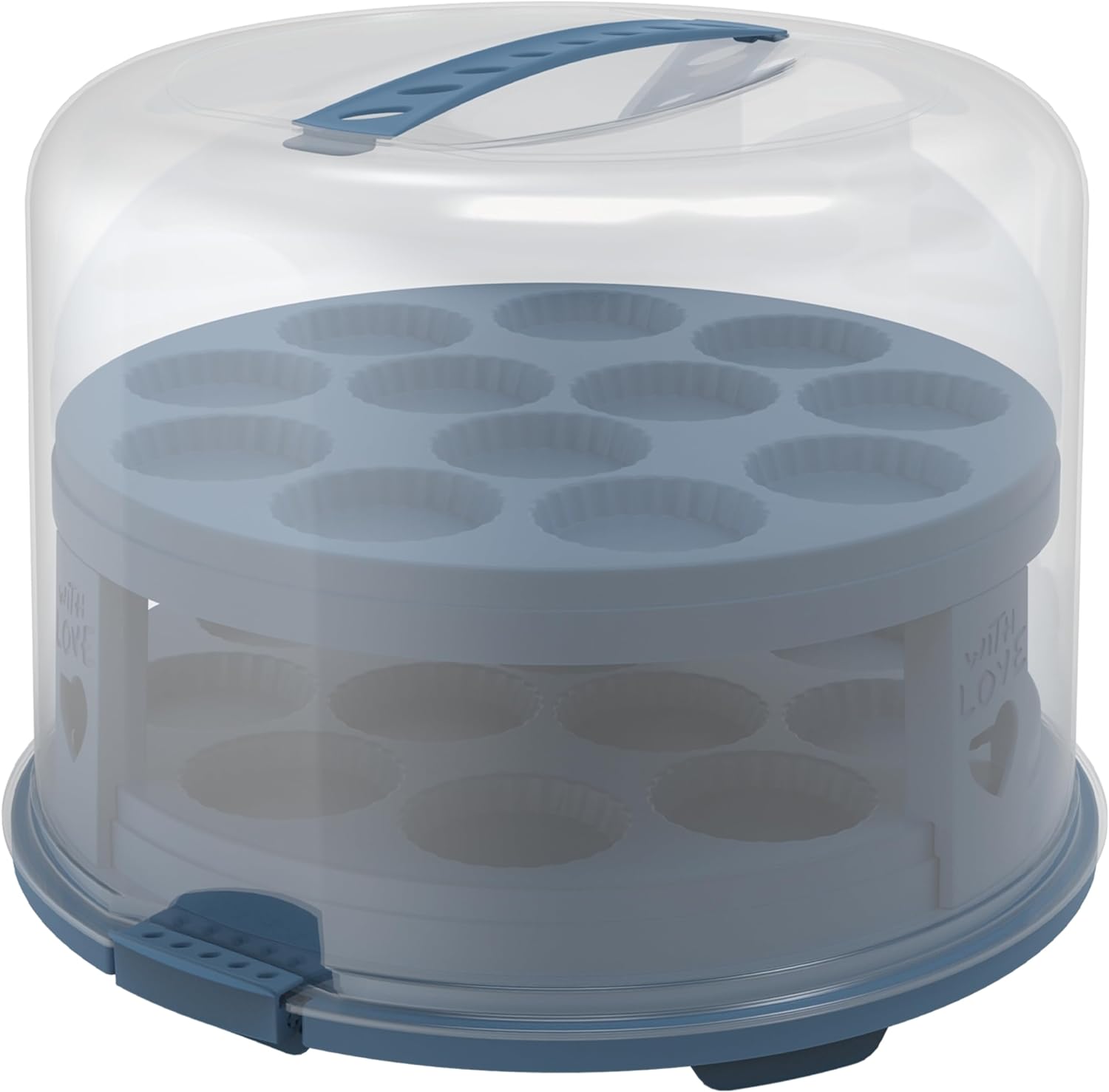 Rotho Tortenglocke XL 26 cm mit Tray BLAU horizon blue