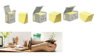 #6xPost-it Haftnotizen Recycling, 38 x 51 mm, gelb