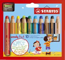 STABILO Multitalentstift woody 3 in 1, 10er Karton-Etui