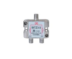 SAT Stammverteiler mit F-Connectoren 2-fach 5-2250 MHz