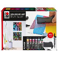 Marabu Acryl Color Squeegee Art Set Power (6 Farben, 1 R...