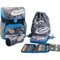 EBERHARD FABER Schulranzen Set EFAlino RACE CAR blau 4-t...
