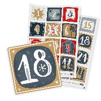 Zahlensticker Z56 Weihnachtsmotive Mix 1-24 Blau / Gold ...