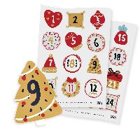 Zahlensticker Z58 Weihnachtsmotive XL Mix 1-24 Grau / Go...
