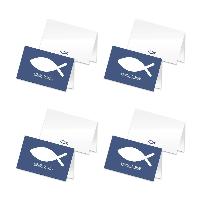 itenga 96x Tischkarte Fisch BLAU Kommunion Taufe Konfirm...