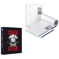 SET - itenga Rezeptordner Ringbuch Kochm�tze Messer schw...