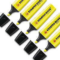 Set - 5x STABILO Textmarker BOSS ORIGINAL, gelb