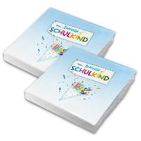 itenga 40x Serviette Schulanfang Endlich Schulkind hellblau