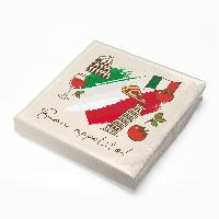 itenga 20x Serviette Herz Flagge mit Bildern ITALIEN v2