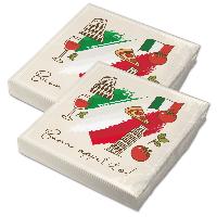 itenga 40x Serviette Herz Flagge mit Bildern ITALIEN v2