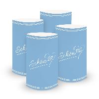 ITENGA 6x Windlichter Sch�n dass du da bist V2 hellblau