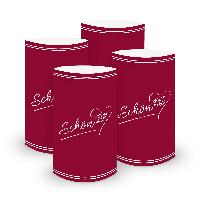 ITENGA 6x Windlichter Sch�n dass du da bist V2 bordeaux rot