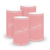 ITENGA 6x Windlichter Sch�n dass du da bist V2 rosa