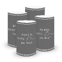 ITENGA 6x Windlichter Sch�n dass du da bist V3 grau