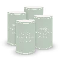 ITENGA 6x Windlichter Sch�n dass du da bist V3 eukalyptu...